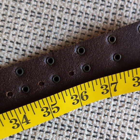 Brown Studded Leather Belt - Picture 4 of 6